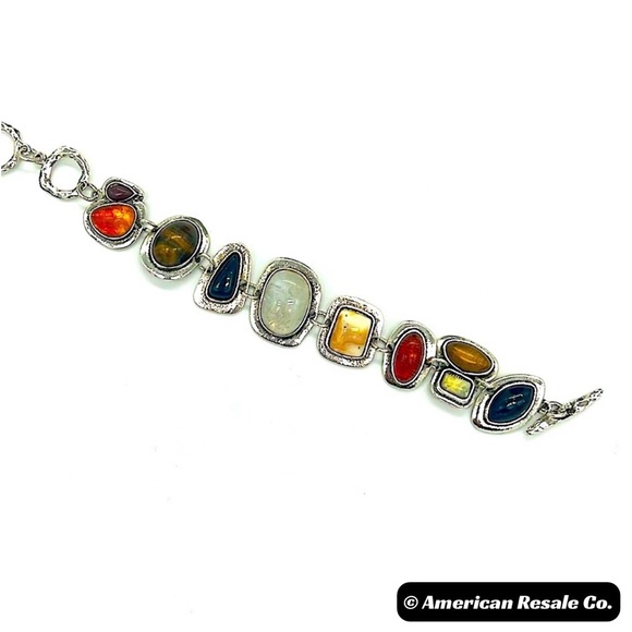 Chunky Silver bracelet, Vintage style boho bracelet, Statement Bracelet - Picture 3 of 4